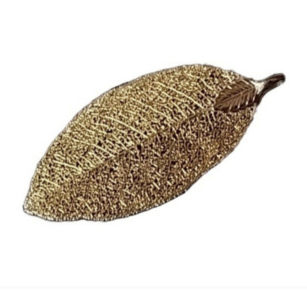 Vintage Gold Dipped Real Leaf Pendant Charm | Euc - image 8